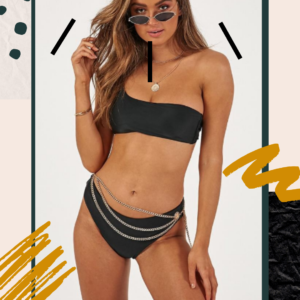 bikini swimsuit – black, L
