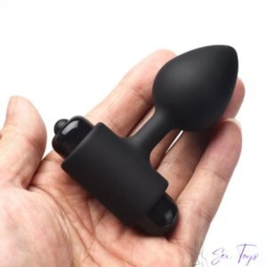 Black anal plug with vibrator