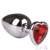 Orly sex plug with a heart pattern made of silver metal