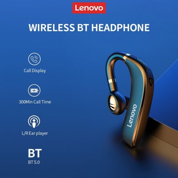 Lenovo HX106 Bluetooth Wireless Ear Hook Headsets With Mic 40 Hours For Dr